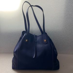 Stella & Dot royal blue leather, tote bag, shoulder straps